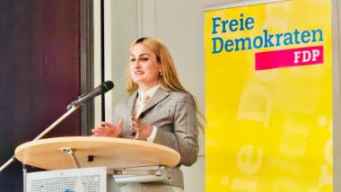 Heschu Hasan beim Bezirksparteitag in Südbaden